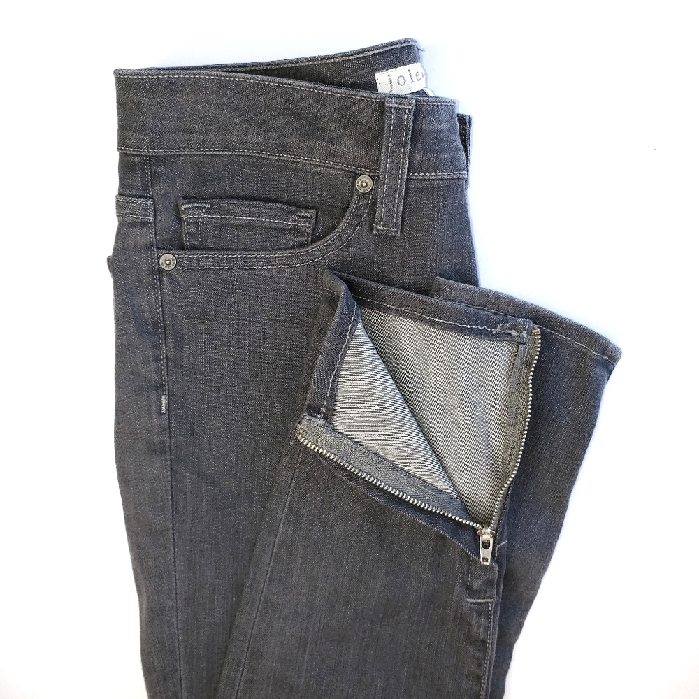 Joie Low Rise Tapered Ankle Zip Detail Jeans Gray Size 26/29